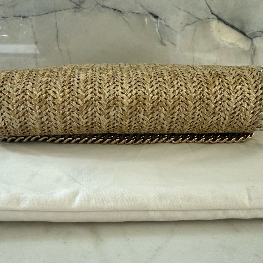 Stella McCartney Natural Beige Woven Crossbody with Gold Chain - Picture 6 of 13